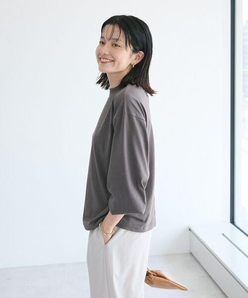 CRAFT STANDARD BOUTIQUE(クラフトスタンダードブティック)の「モックネックリングドット長袖プルオーバー(Tシャツ/カットソー・レディース・ブラック/チャコールグレー/オレンジ/ホワイト・FREE)」の10枚目の写真