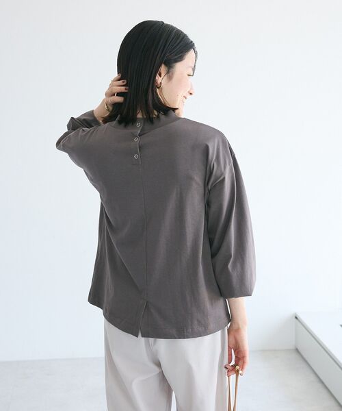 CRAFT STANDARD BOUTIQUE(クラフトスタンダードブティック)の「モックネックリングドット長袖プルオーバー(Tシャツ/カットソー・レディース・ブラック/チャコールグレー/オレンジ/ホワイト・FREE)」の11枚目の写真