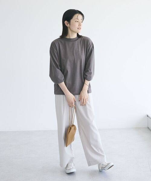 CRAFT STANDARD BOUTIQUE(クラフトスタンダードブティック)の「モックネックリングドット長袖プルオーバー(Tシャツ/カットソー・レディース・ブラック/チャコールグレー/オレンジ/ホワイト・FREE)」の12枚目の写真
