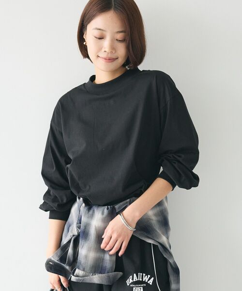CRAFT STANDARD BOUTIQUE(クラフトスタンダードブティック)の「モックネックリングドット長袖プルオーバー(Tシャツ/カットソー・レディース・ブラック/チャコールグレー/オレンジ/ホワイト・FREE)」の16枚目の写真