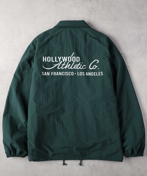 Right-on(ライトオン)の「【Hollywood athletic co】コーチジャケット(ナイロンジャケット・メンズ・ブラック/グリーン・M/L/XL)」の6枚目の写真