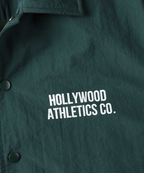 Right-on(ライトオン)の「【Hollywood athletic co】コーチジャケット(ナイロンジャケット・メンズ・ブラック/グリーン・M/L/XL)」の9枚目の写真