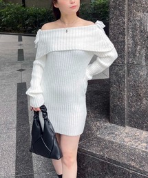 SPIRALGIRL | リボン付きオフショルミニワンピース(ワンピース)