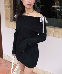 SPIRALGIRL | リボン付きオフショルミニワンピース(ワンピース)