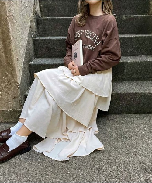 merrylatte(メリーラテ)の「イレヘムティアードスカート(スカート・レディース・ホワイト/ベージュ・FREE)」の7枚目の写真