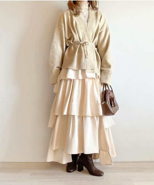 merrylatte(メリーラテ)の「イレヘムティアードスカート(スカート・レディース・ホワイト/ベージュ・FREE)」の9枚目の写真