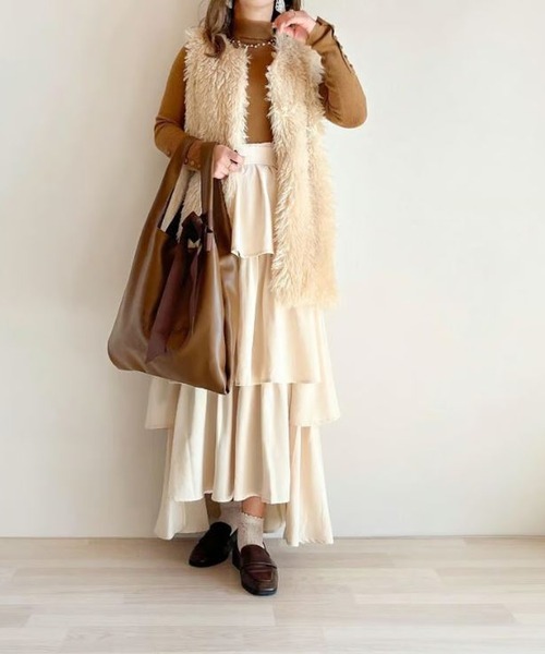 merrylatte(メリーラテ)の「イレヘムティアードスカート(スカート・レディース・ホワイト/ベージュ・FREE)」の10枚目の写真