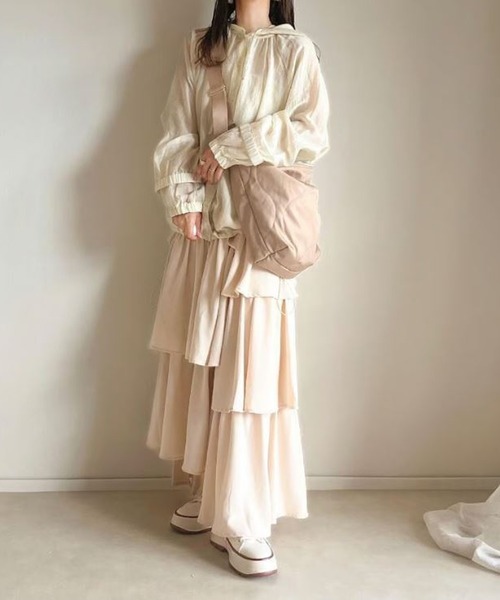 merrylatte(メリーラテ)の「イレヘムティアードスカート(スカート・レディース・ホワイト/ベージュ・FREE)」の13枚目の写真