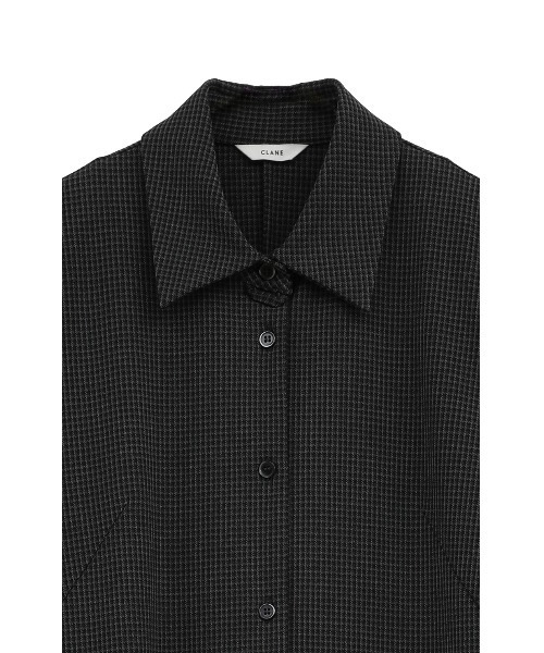 CLANE(クラネ)の「POWER SHOULDER CHECK SHIRT ONEPIECE(ワンピース・レディース・ベージュ/グレー・1/2)」の9枚目の写真