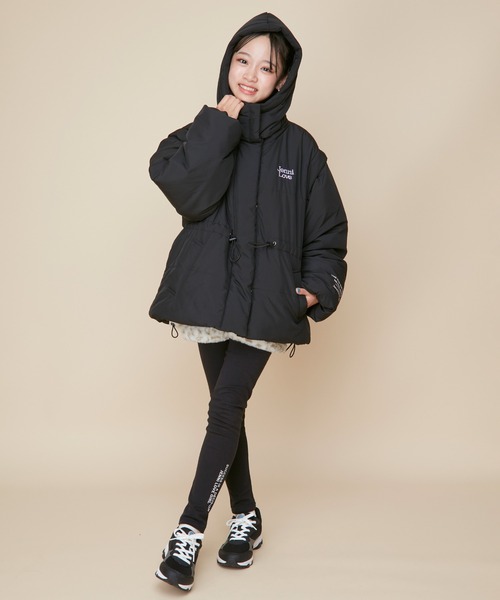 JENNI love（ジェニィラブ）の「【フード/袖取り外し可能・はっ水加工】2wayそで取外し中綿ミドル丈コート（その他アウター・キッズ・グレー/ブラック・130cm/140cm/150cm/160cm）」の17枚目の写真