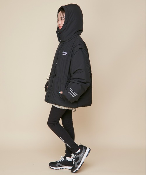 JENNI love（ジェニィラブ）の「【フード/袖取り外し可能・はっ水加工】2wayそで取外し中綿ミドル丈コート（その他アウター・キッズ・グレー/ブラック・130cm/140cm/150cm/160cm）」の18枚目の写真