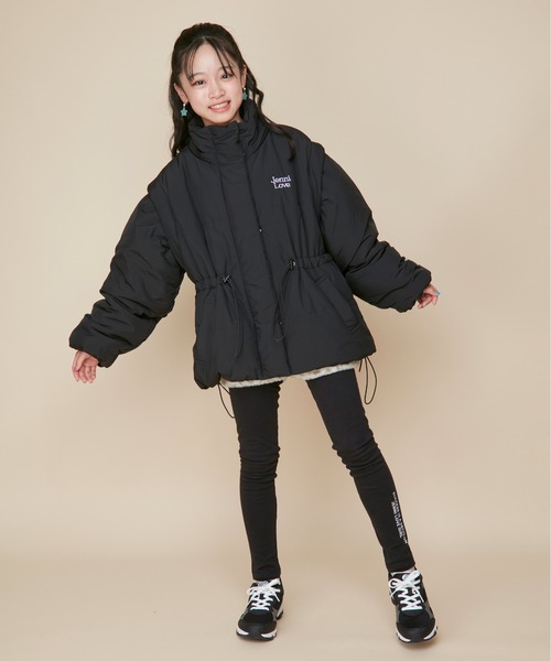 JENNI love（ジェニィラブ）の「【フード/袖取り外し可能・はっ水加工】2wayそで取外し中綿ミドル丈コート（その他アウター・キッズ・グレー/ブラック・130cm/140cm/150cm/160cm）」の15枚目の写真