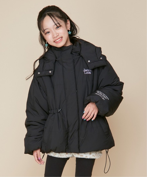 JENNI love（ジェニィラブ）の「【フード/袖取り外し可能・はっ水加工】2wayそで取外し中綿ミドル丈コート（その他アウター・キッズ・グレー/ブラック・130cm/140cm/150cm/160cm）」の8枚目の写真