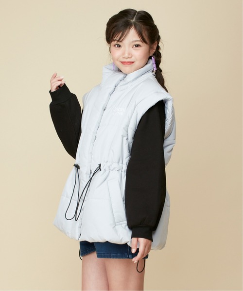 JENNI love（ジェニィラブ）の「【フード/袖取り外し可能・はっ水加工】2wayそで取外し中綿ミドル丈コート（その他アウター・キッズ・グレー/ブラック・130cm/140cm/150cm/160cm）」の12枚目の写真