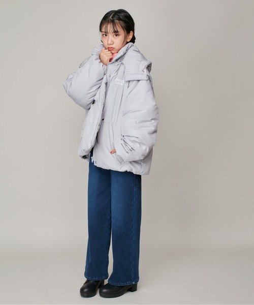 JENNI love（ジェニィラブ）の「【フード/袖取り外し可能・はっ水加工】2wayそで取外し中綿ミドル丈コート（その他アウター・キッズ・グレー/ブラック・130cm/140cm/150cm/160cm）」の4枚目の写真