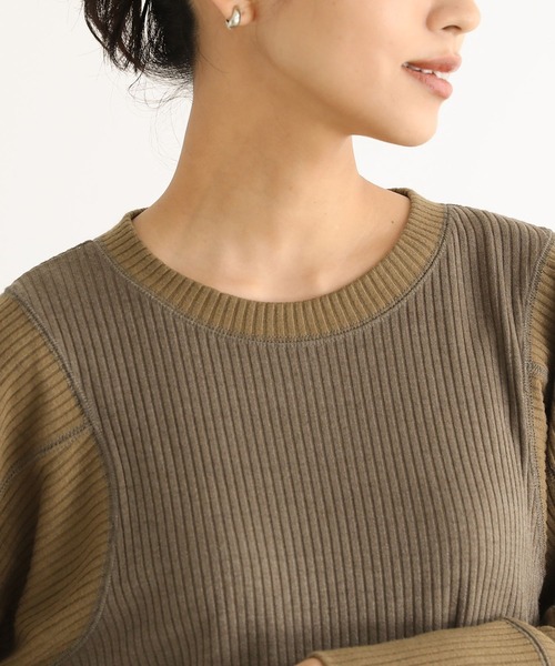 n'OrLABEL(ノアールレーベル)の「配色切替リブカットソー(Tシャツ/カットソー・レディース・ブラック/カーキ/杢グレー・2/1)」の16枚目の写真