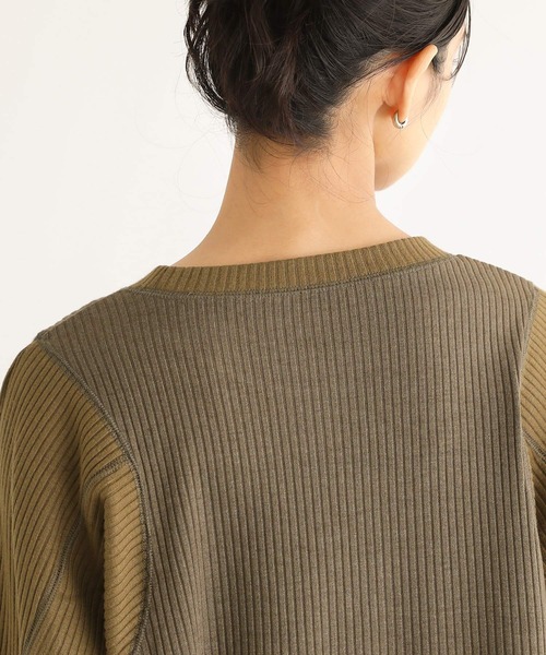 n'OrLABEL(ノアールレーベル)の「配色切替リブカットソー(Tシャツ/カットソー・レディース・ブラック/カーキ/杢グレー・2/1)」の19枚目の写真