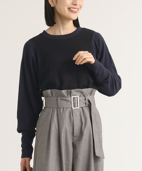 n'OrLABEL(ノアールレーベル)の「配色切替リブカットソー(Tシャツ/カットソー・レディース・ブラック/カーキ/杢グレー・2/1)」の20枚目の写真