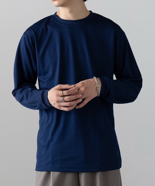 wundou(ウンドウ)の「【wundou】ドライライト長袖Tシャツ P350(Tシャツ/カットソー・メンズ・ブラック/ネイビー/ホワイト・M/L/XL/XXL)」の3枚目の写真