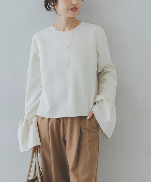 Noble（ノーブル）の「ランプシェードカフスブラウス（シャツ/ブラウス・レディース・ホワイト系その他/ブラック・FREE）」の2枚目の写真