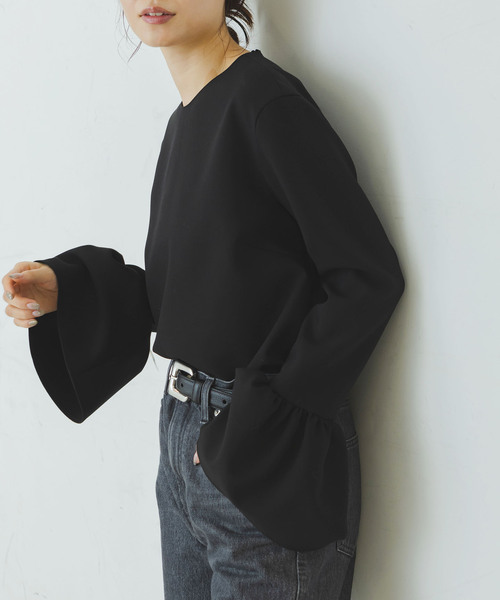 Noble（ノーブル）の「ランプシェードカフスブラウス（シャツ/ブラウス・レディース・ホワイト系その他/ブラック・FREE）」の3枚目の写真