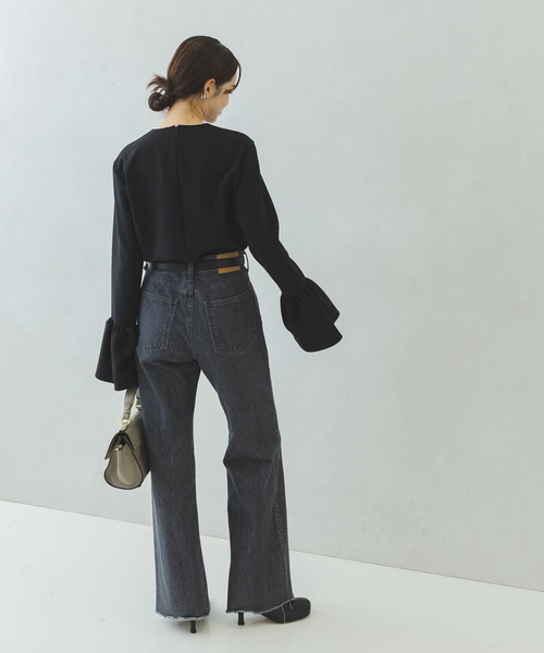 Noble（ノーブル）の「ランプシェードカフスブラウス（シャツ/ブラウス・レディース・ホワイト系その他/ブラック・FREE）」の5枚目の写真