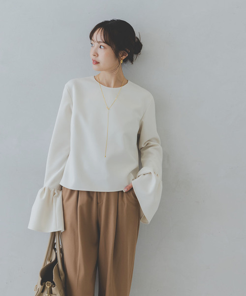 Noble（ノーブル）の「ランプシェードカフスブラウス（シャツ/ブラウス・レディース・ホワイト系その他/ブラック・FREE）」の6枚目の写真