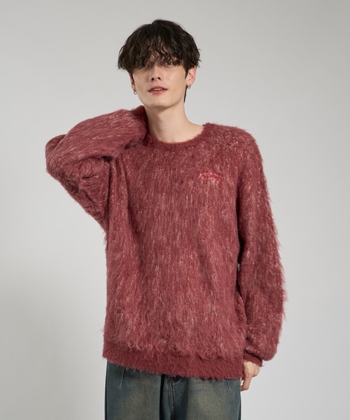 kutir(クティール)の「MOHAIR BLEND DESIGN KNIT/モヘアブレンドデザインニット(ニット/セーター・メンズ・ブルー/ブラック/アイボリー/ライトグレー/ボルドー・SMALL/MEDIUM/LARGE)」の6枚目の写真