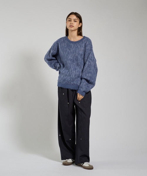 kutir(クティール)の「MOHAIR BLEND DESIGN KNIT/モヘアブレンドデザインニット(ニット/セーター・メンズ・ブルー/ブラック/アイボリー/ライトグレー/ボルドー・SMALL/MEDIUM/LARGE)」の12枚目の写真