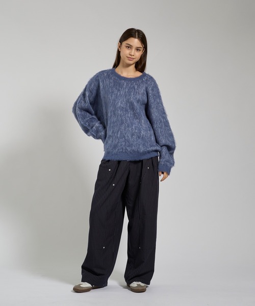 kutir(クティール)の「MOHAIR BLEND DESIGN KNIT/モヘアブレンドデザインニット(ニット/セーター・メンズ・ブルー/ブラック/アイボリー/ライトグレー/ボルドー・SMALL/MEDIUM/LARGE)」の13枚目の写真