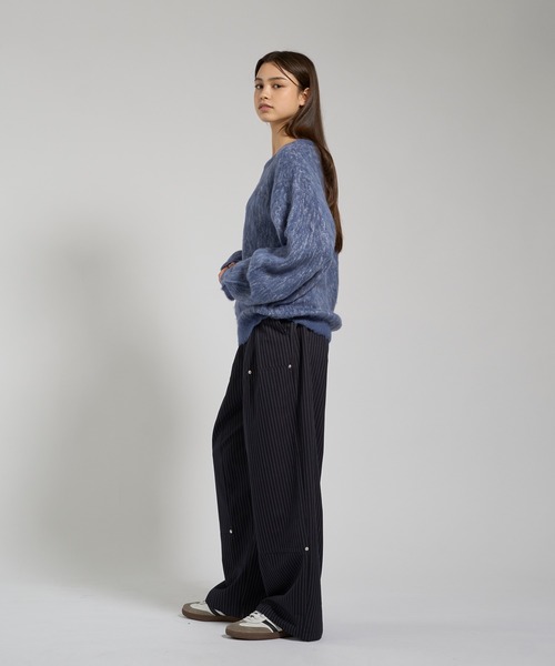 kutir(クティール)の「MOHAIR BLEND DESIGN KNIT/モヘアブレンドデザインニット(ニット/セーター・メンズ・ブルー/ブラック/アイボリー/ライトグレー/ボルドー・SMALL/MEDIUM/LARGE)」の14枚目の写真