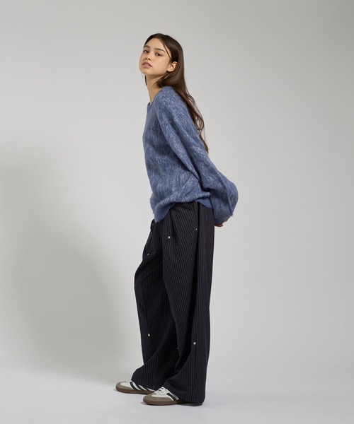 kutir(クティール)の「MOHAIR BLEND DESIGN KNIT/モヘアブレンドデザインニット(ニット/セーター・メンズ・ブルー/ブラック/アイボリー/ライトグレー/ボルドー・SMALL/MEDIUM/LARGE)」の15枚目の写真