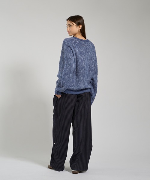 kutir(クティール)の「MOHAIR BLEND DESIGN KNIT/モヘアブレンドデザインニット(ニット/セーター・メンズ・ブルー/ブラック/アイボリー/ライトグレー/ボルドー・SMALL/MEDIUM/LARGE)」の16枚目の写真