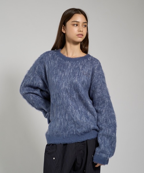 kutir(クティール)の「MOHAIR BLEND DESIGN KNIT/モヘアブレンドデザインニット(ニット/セーター・メンズ・ブルー/ブラック/アイボリー/ライトグレー/ボルドー・SMALL/MEDIUM/LARGE)」の18枚目の写真
