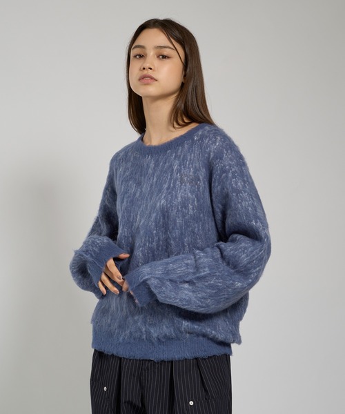 kutir(クティール)の「MOHAIR BLEND DESIGN KNIT/モヘアブレンドデザインニット(ニット/セーター・メンズ・ブルー/ブラック/アイボリー/ライトグレー/ボルドー・SMALL/MEDIUM/LARGE)」の19枚目の写真
