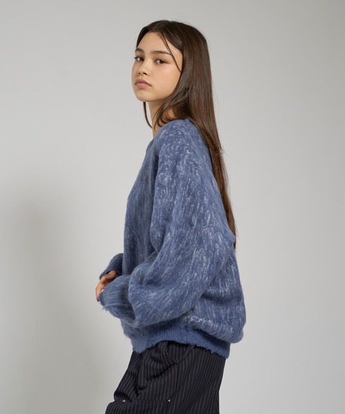 kutir(クティール)の「MOHAIR BLEND DESIGN KNIT/モヘアブレンドデザインニット(ニット/セーター・メンズ・ブルー/ブラック/アイボリー/ライトグレー/ボルドー・SMALL/MEDIUM/LARGE)」の22枚目の写真