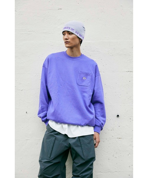 KEBOZ（ケボズ）の「SMALL EFG POCKET SWEAT CREWNECK（スウェット・メンズ・ブルー/パープル/クリーム/グレー/ブラック・XL/L/M/2XL）」の21枚目の写真