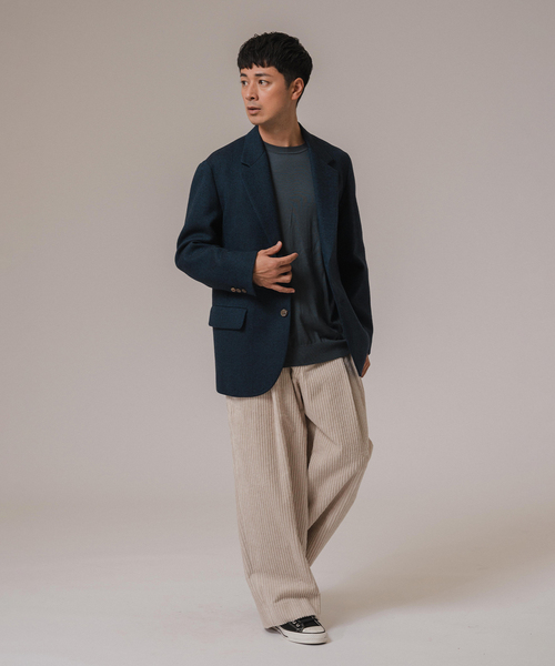 EDIFICE（エディフィス）の「LA BOUCLE (ラブークル) THICK CORDUROY WIDE パンツ（その他パンツ・メンズ・アイボリー/グリーン/ネイビー・2/3）」の4枚目の写真
