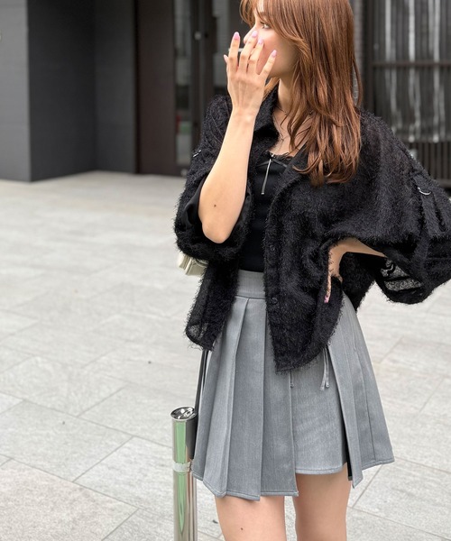 セール】トレンド感&エレガンス。ふんわりシアーフェザーロールアップ