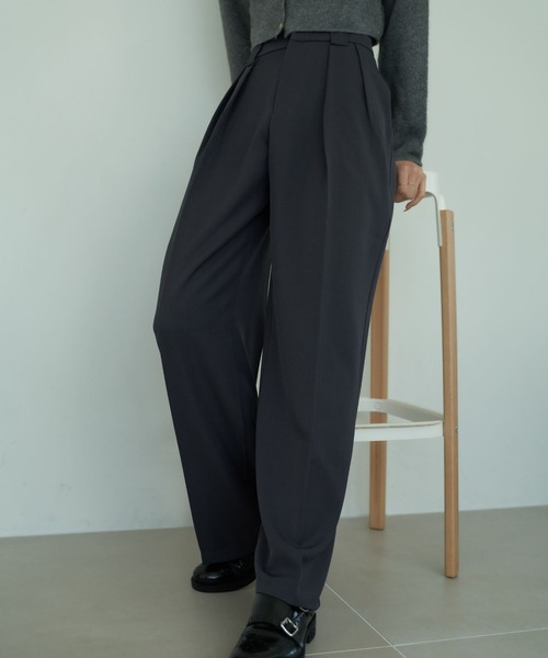Nu(ニュー)の「【Nu】センタープレスワイドパンツ(その他パンツ・レディース・ブラック/チャコールグレー・S/M)」の10枚目の写真