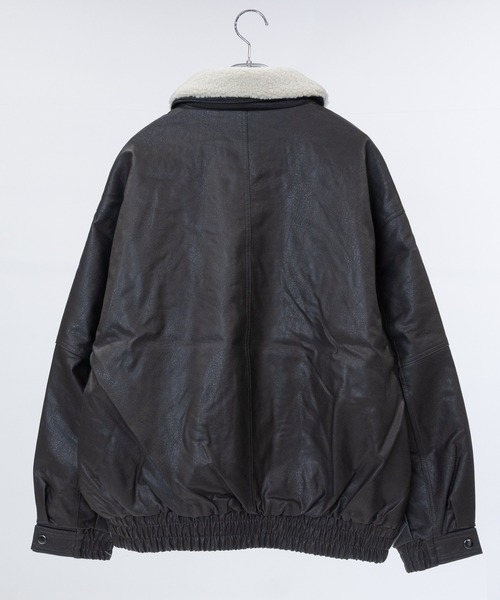 セール】【13】ボア襟脱着可能 G1 PUレザーブルゾン（ライダース