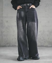 Vintage wash wide flare denim pants / ビンテージウォッシュワイドフレアデニムパンツ