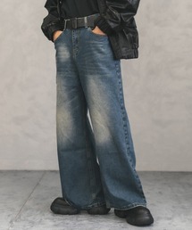 Vintage wash wide flare denim pants / ビンテージウォッシュワイドフレアデニムパンツ