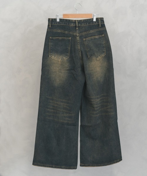 Shoowtime（ショウタイム）の「Vintage wash wide flare denim pants / ビンテージウォッシュワイドフレアデニムパンツ（デニムパンツ・メンズ・ブラック系/ブルー系/ネイビー系・X-LARGE/LARGE/MEDIUM）」の13枚目の写真