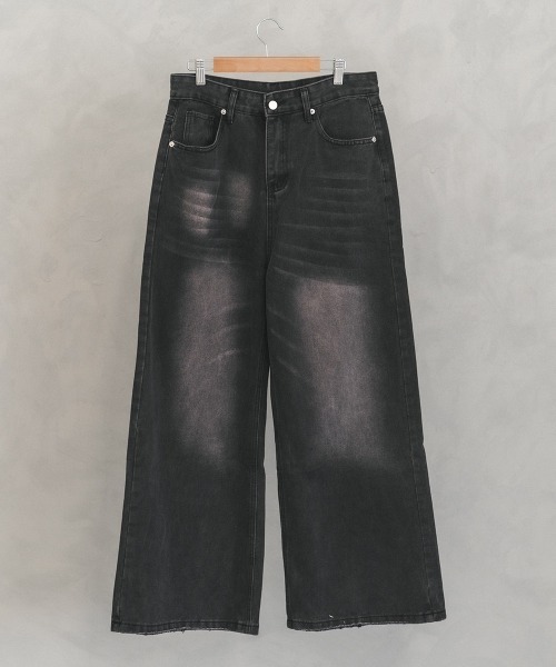 Shoowtime（ショウタイム）の「Vintage wash wide flare denim pants / ビンテージウォッシュワイドフレアデニムパンツ（デニムパンツ・メンズ・ブラック系/ブルー系/ネイビー系・X-LARGE/LARGE/MEDIUM）」の14枚目の写真