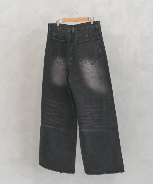 Shoowtime（ショウタイム）の「Vintage wash wide flare denim pants / ビンテージウォッシュワイドフレアデニムパンツ（デニムパンツ・メンズ・ブラック系/ブルー系/ネイビー系・X-LARGE/LARGE/MEDIUM）」の15枚目の写真