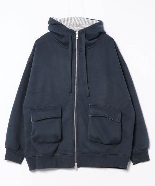 aimoha（アイモハ）の「オーバーサイズ裏起毛フルジップポケットパーカー (AW)（パーカー・レディース・ベージュ/パープル/ネイビー/ピンク/杢グレー・FREE）」の14枚目の写真