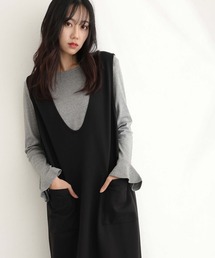 スウェット Vネック」に該当するレディースのつなぎ/オールインワン