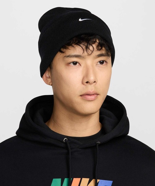 Nike ニット帽 黒 Nike ニット帽 黒/ユニセックス/クリーニング済み/Fsize/デザイン帽子