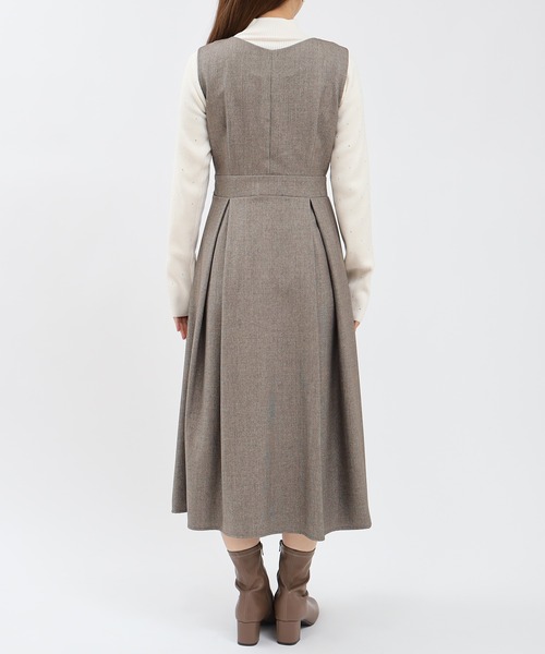 ASTORIA ODIER(アストリアオディール)の「Vネックフレアジャンスカ(ワンピース・レディース・グレー/ライトグレー/ブラウン・SMALL/MEDIUM)」の17枚目の写真